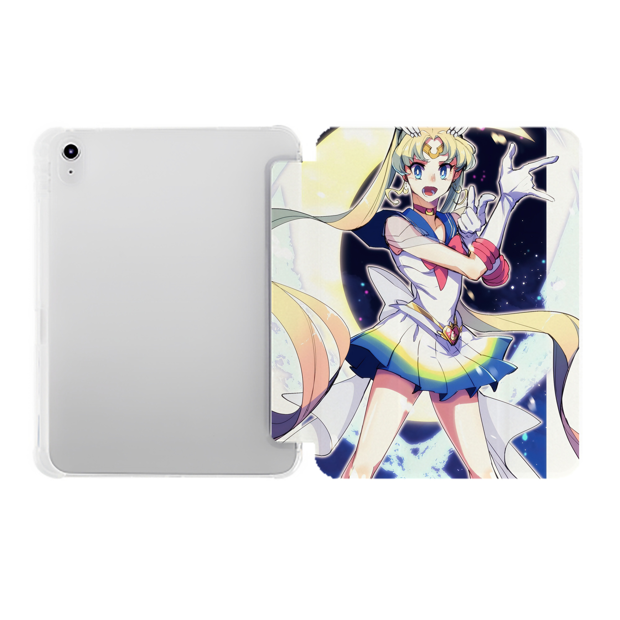 （画像用） 美少女戦士セーラームーン Sailor Moon IPad ケース ペン収納付き 三つ折りスタンド PUレザー×シリコン 対応機種9.5/10.5/10.9インチ